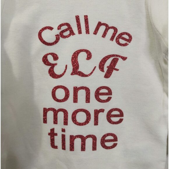 New White Baby Long Sleeve Onsie/Bodysuit  0-3 Months Christmas Elf - Picture 2 of 4
